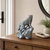 Animal Ornament, Power Symbol Wolf Sculpture, Roaring Wolf Design Mini Desktop Decoration for Home Office Gift