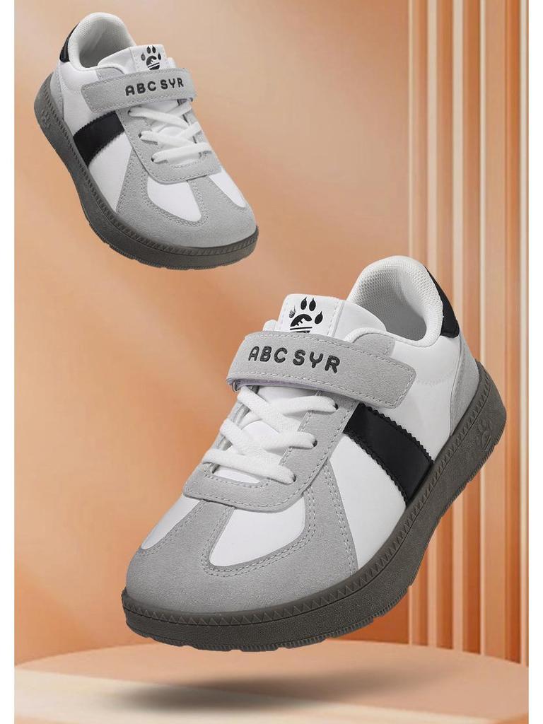 Boys' and Girls' 2026 Casual Wide Toe Leather Sneakers for Spring & Autumn