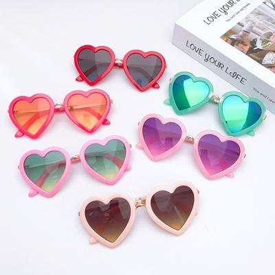 Children'S Love Sunglasses Trendy Boys And Girls Cute Colorful Sunglasses Peach Heart Sunglasses