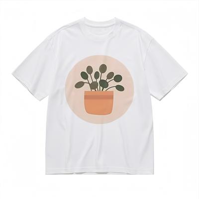 Women's Soft Breathable All - Season Classic T-Shirt Mens Womens Tees Top Minimalist Potted Plant Tee