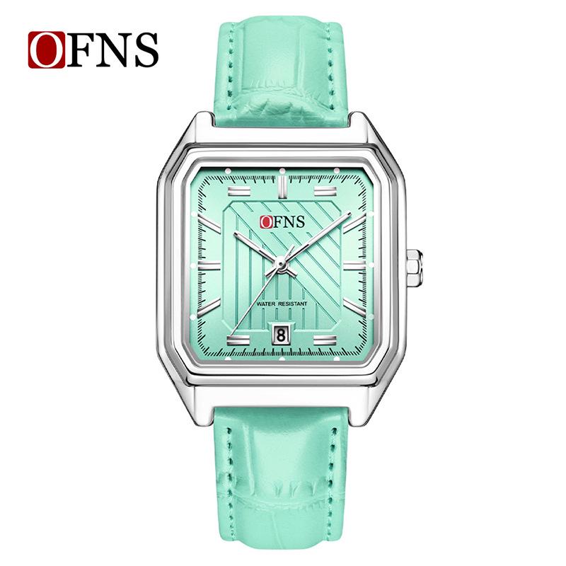 OFNS Women s Lightweight Luminous Waterproof Square Quartz Watch with Calendar