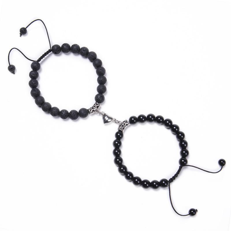 JYL TS Bracelet Heart Magnetic Couple  Beaded Draws True Love & Relationship Bliss