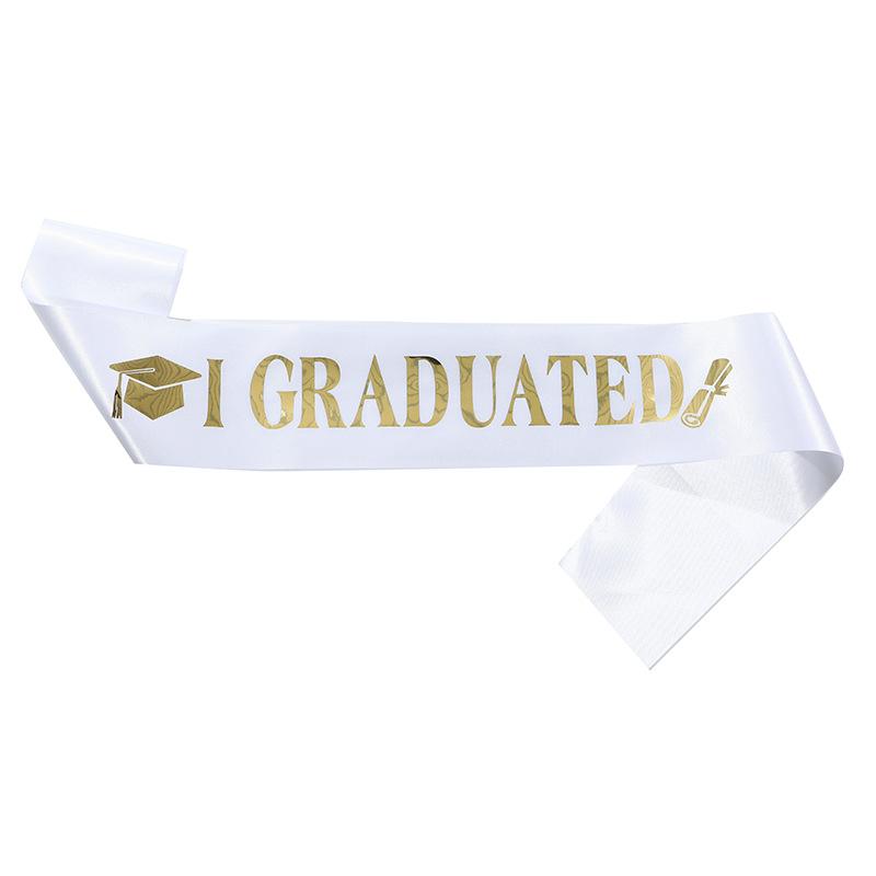 2026 European and American Fashion Graduation Strap IGRADUATED Etiquette Strap Ribbon Graduation Party Clothing Shoulder Strap Dress Up