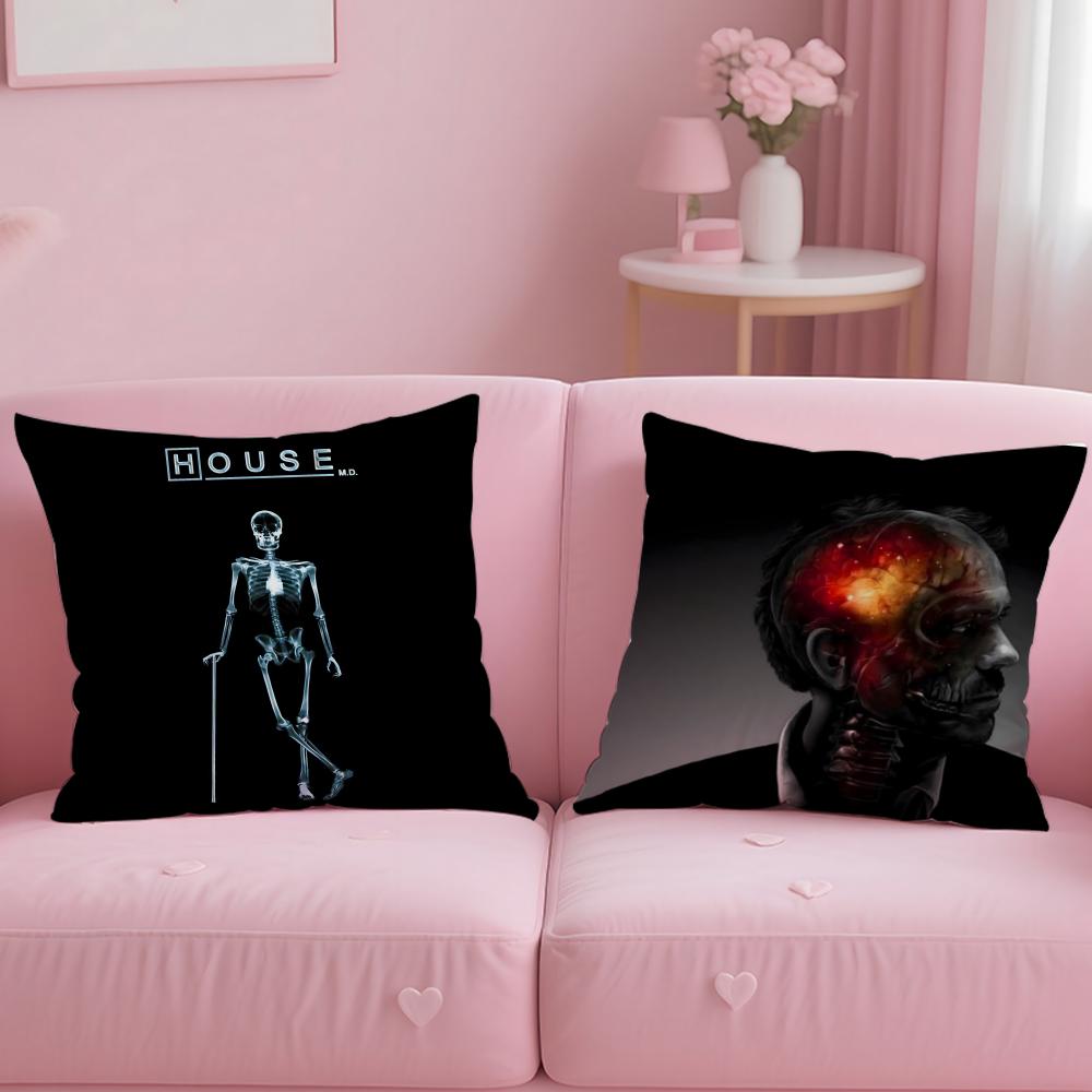 classic TV series Dr House Cushion Cover Soft  EasyWash Pillow Case  Versatile for Couch Bed Travel and Office