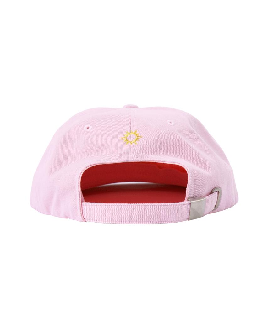 HELLO SUNRISE Washed Two Tone Arch Logo 6Panel Cap_Pink