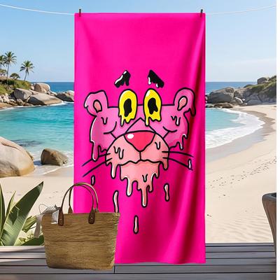 Pink Panther Aufdruck Schnelltrocknendes Strandtuch Super Saugfähig Weich Leichtes Badetuch für Pool Sommerreisen