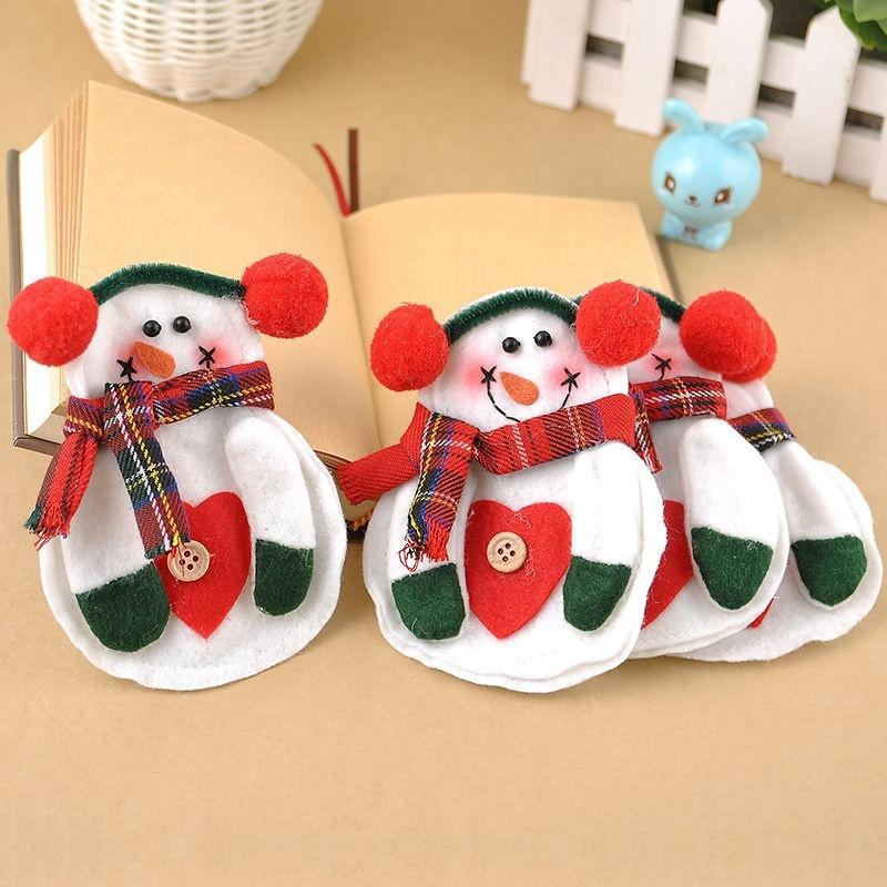 8PCS Santa Snowman Silverware Holder Pocket Holiday Party Christmas Home Decor
