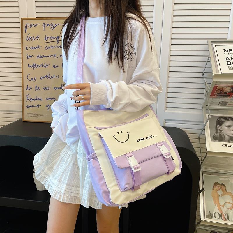 Student large-capacity stationery bag, portable storage bag, new handbag, shoulder bag, messenger bag.