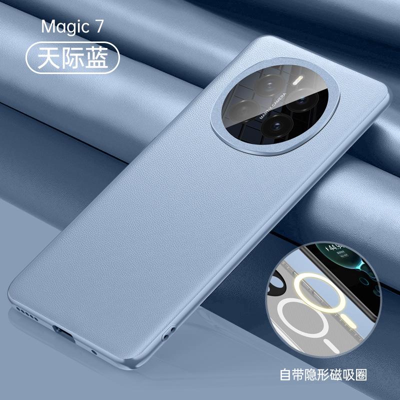 Applicable to Honor magic1pro magnetic mobile phone case, plain leather magic1 metal lens all-inclusive anti-drop  cover