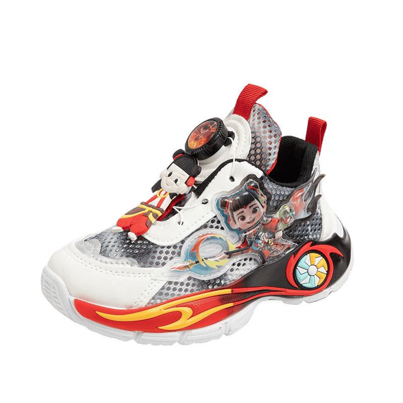 Cute luminous children's sports shoes 2025 spring new boys and girls medium and large children's sports and leisure mesh