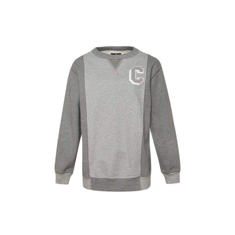 Converse Sweatshirt Women s Mixed Textured Gray 10019109-035 XL