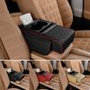 Car Armrest Box Thicken Height Pad Arm Rest Cushion with Pocket Tissue Cup Holder Memory Cotton Elbow Support Height Pad