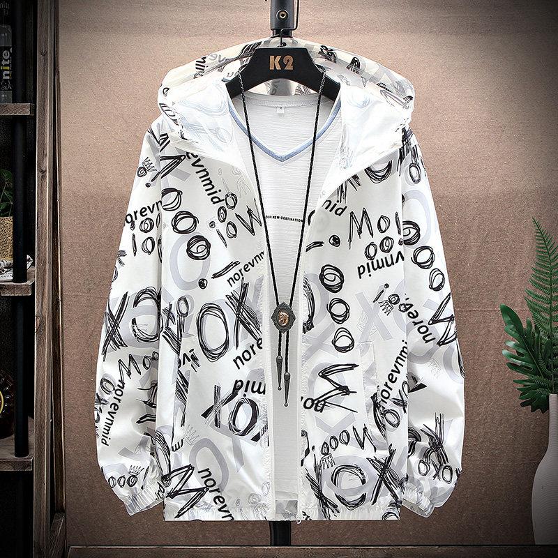 

Мужская летняя новая повседневная куртка с капюшоном и защитой от солнца, с длинным рукавом M чёрный