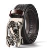 Domineering Tang grass pattern engraved men's automatic imitation copper buckle belt, personalized