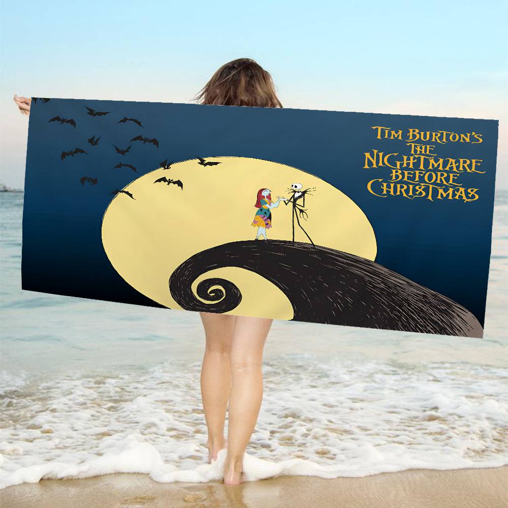 The N-Nightmare B-Before C-Christmas Bath Towel Microfiber Soft Water Absorbing Breathable For Girl Kids Decorative Beach Towel