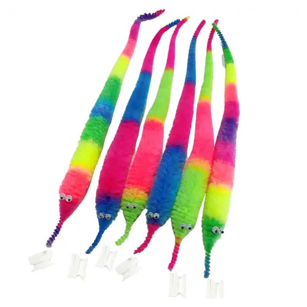 1/3/5Pcs New Funny Props Twisty Magic Worm Trick Toy For Kids Caterpillars On A Invisible String Children Party Game Favor Gift