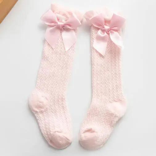 0-3T Newborn Baby Girl Bowknot Middle Tube Socks Bow Knee High Long Cotton Lace Baby Socks Comfortable Children Princess socks