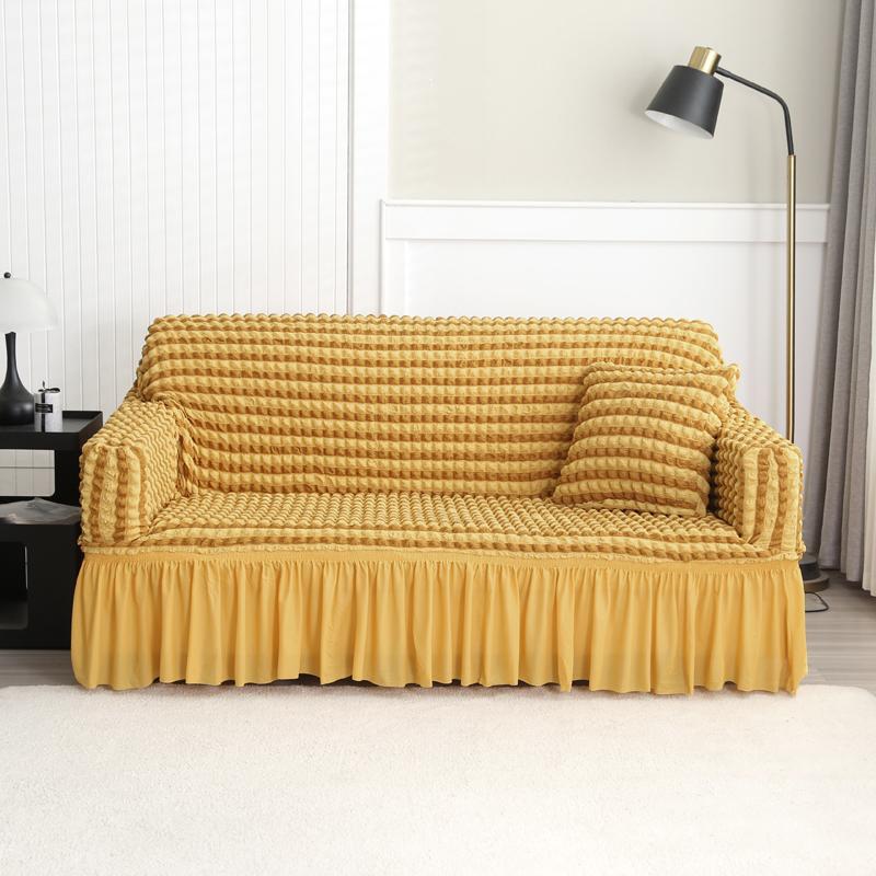 LANMOLIFE High Elastic Bubble Grid Sofa Cover 1/2/3/4 with Skirt Hem, All Season Universal Pet Anti Dirt