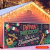 Two dimensional flat banner 1 VIVA M É XICO! Mexican Independence Day Celebration Retro Garage Door Background