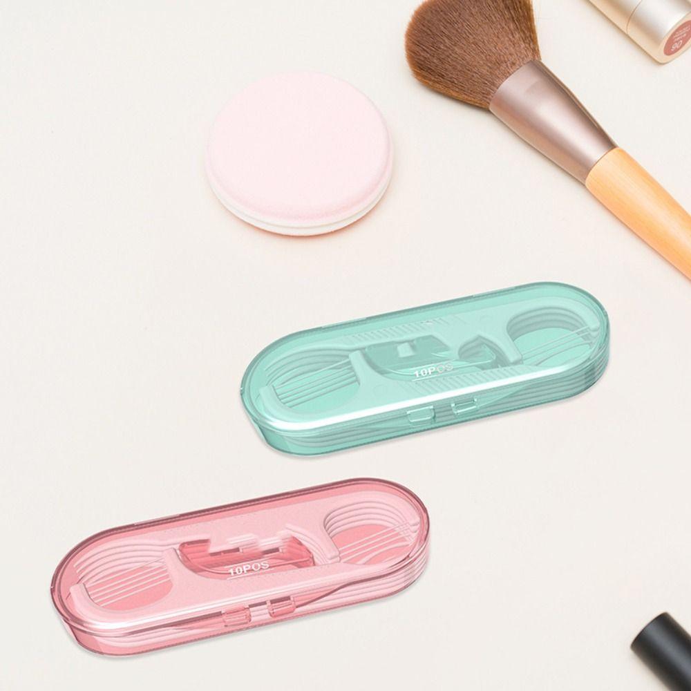 10 Pcs/box Dustproof Floss Toothpick Set Mini Floss Pick Dispenser  Family Travel