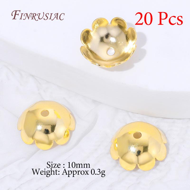 Multiple Styles 18K Gold Plated Beads Caps For Jewelry Making,Brass Flowers Caps For Bracelets DIY Accessories,Tassel End Cap