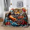 Tiger And Roses Blanket Suitable for Offices, Travel, Living Rooms Also a Good Gift for Friends and Family Suitable for All Seasons.