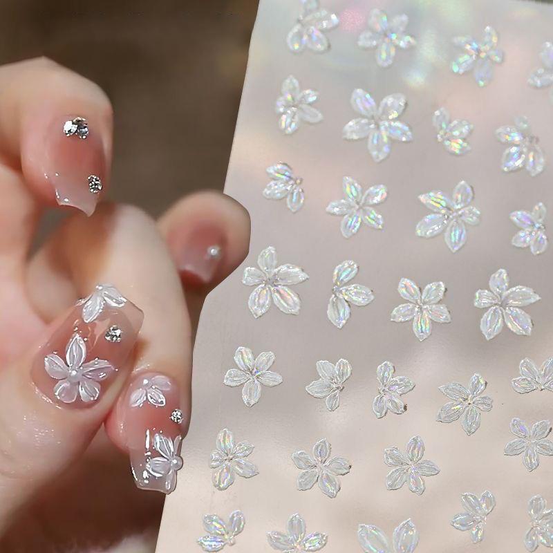 1Pcs Nail Sticker 5-Petal Flower Small Fresh Mini Small Flower Color Nail Decal Diy Nail Art Jewelry Manicure Tools