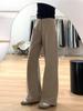 Women's Khaki Wide Leg Jeans - High Waist, Slimming, Versatile for Spring & Autumn
