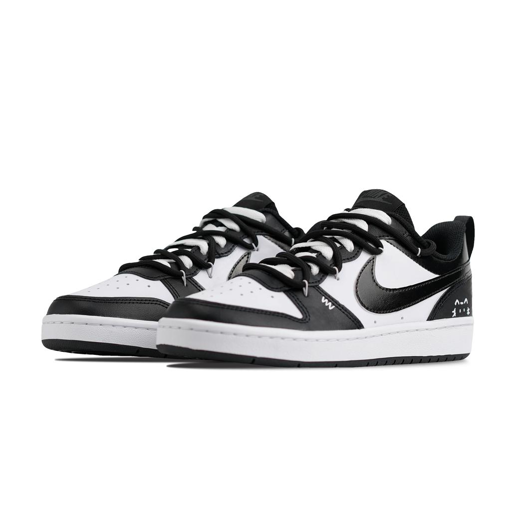 Nike Air Force Black Cat Girlish Artificial Leather Abrasion Resistant Lightweight Breathable Low Top Skateboard Shoes BQ5448-115(Team580-)