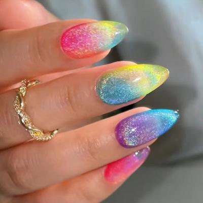 Náplast na nehty kočičí oko Náplast na nehty Candy Color Náplast na nehty s odnímatelnou barvou Dream Color Smudge Patch 24 kusů
