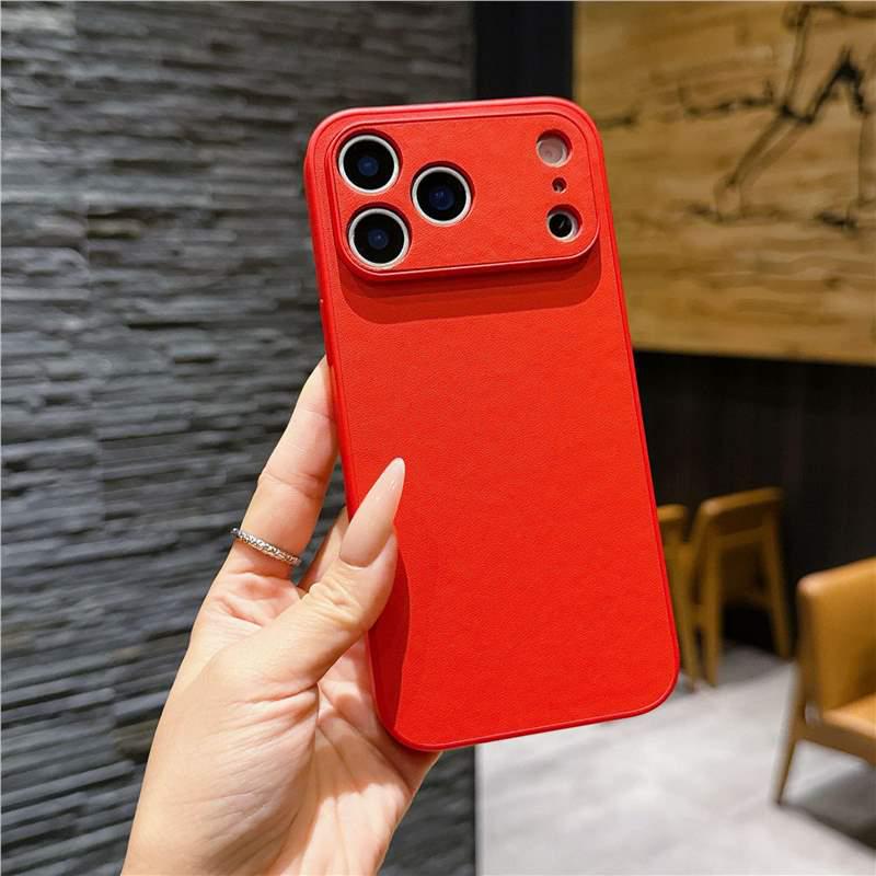 Versatile 17-Element Leather Case: Compatible with iPhone 17 Pro Max and 16 Pro Max - Solid Color Protective Cover