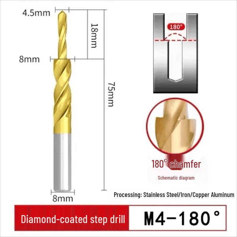 High-Speed Steel Straight Shank Step Drill Bit