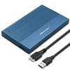 Qoltec Aluminiowa Obudowa | Kieszeń Na Dysk SSD HDD 2.5" | SATA | USB 3.0 | Super Speed 5Gb/s | 2TB | Niebieski