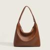 Soft leather tote bag women's retro simple shoulder dumpling bag niche design large capacity commuter bag