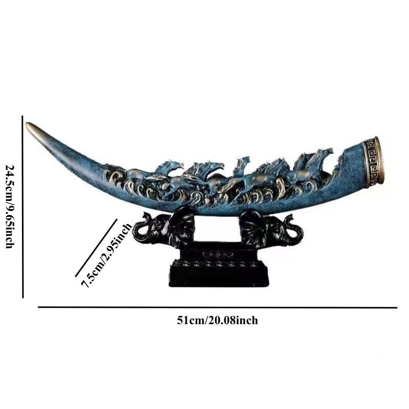 Eight Horses Galloping Ivory, Desktop Resin Ornament, Indoor Home Decoration Crafts, 2026 Horse Year Galloping