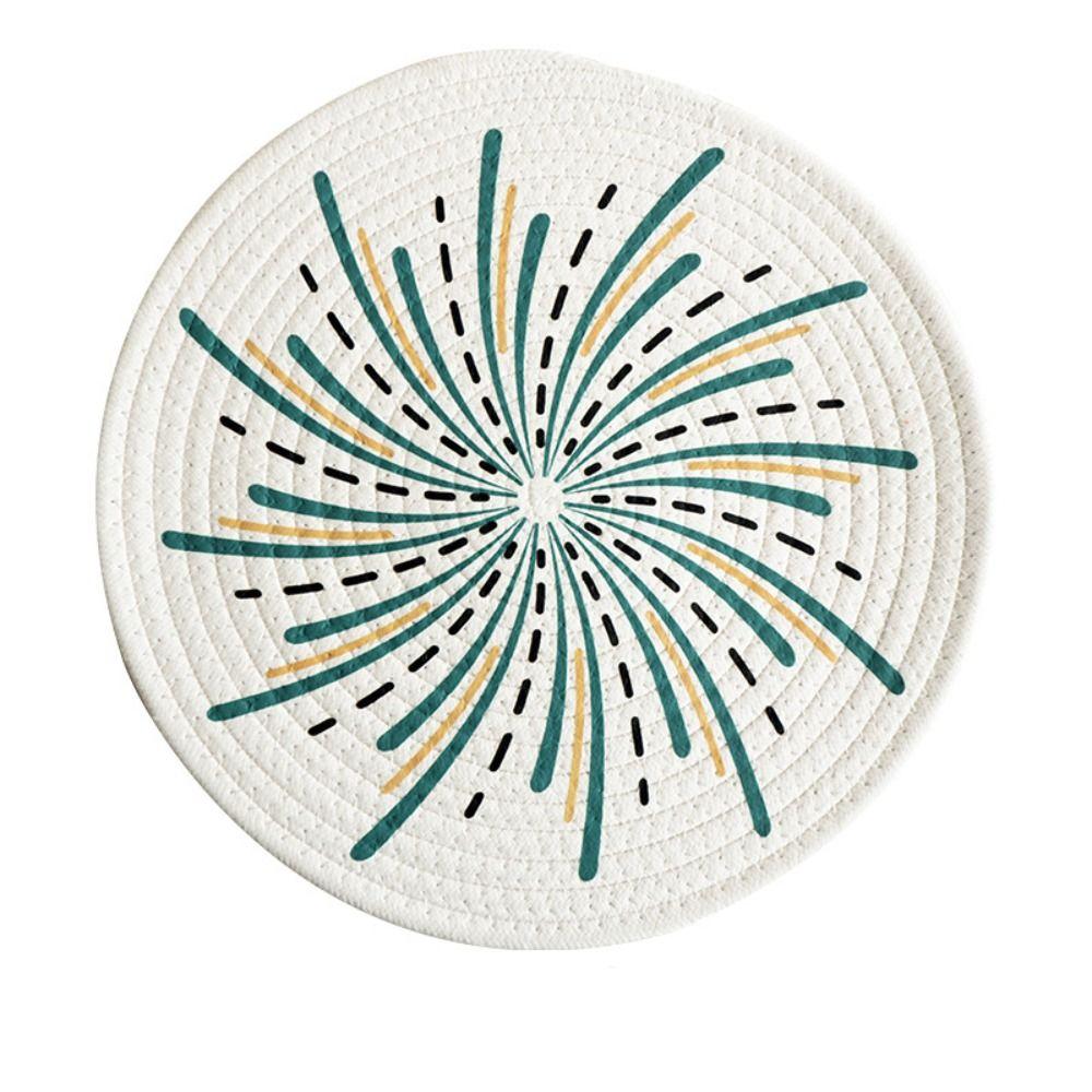 Anti-scalding Round Coaster Non-Slip Pot Pad Table Mats Woven Cotton Placemat  Table Decoration