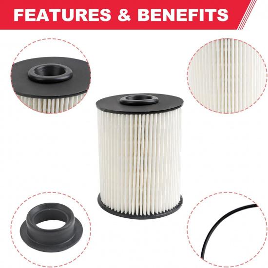 5.9 Cumm Fuel Filter (2Pcs) Fits For 2000-2009 Dodge Ram 2500 3500 5.9L Cumm Turbo Diesel Replaces# 68001914AA, 68001914AB, 5015581AA, 5015581AB,