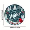 pc x inches Christmas Themed Red Cardinal Welcome Winter Round Aluminum Wall Art  Perfect for Front Door
