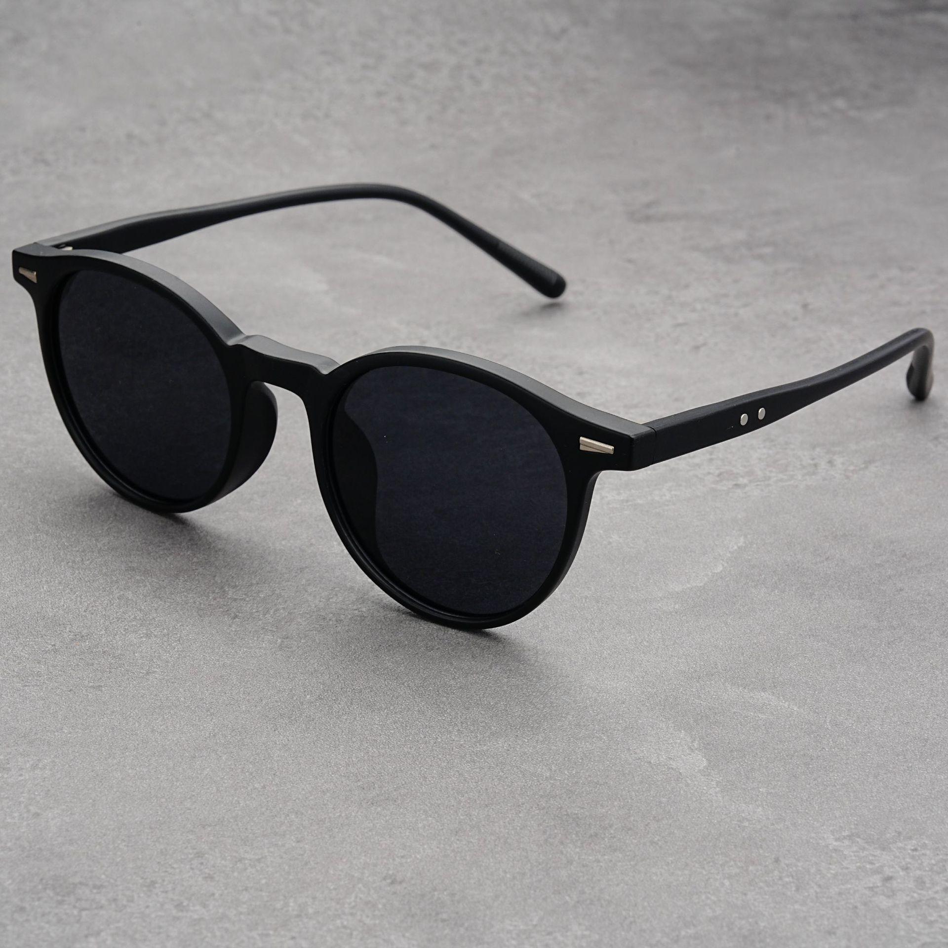 

JYL Round Anti-Blue Light Glasses Unisex Retro Office Computer Eyewear / 7158 7158-C1 sand квасолі чорного кольору