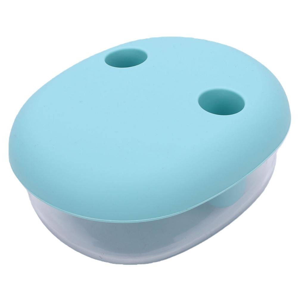 2-in-1 Snack Fingerbehälter Silikon Fingerdeckel Tragbar Auslaufsicher Freihändig Snackbehälter Blau