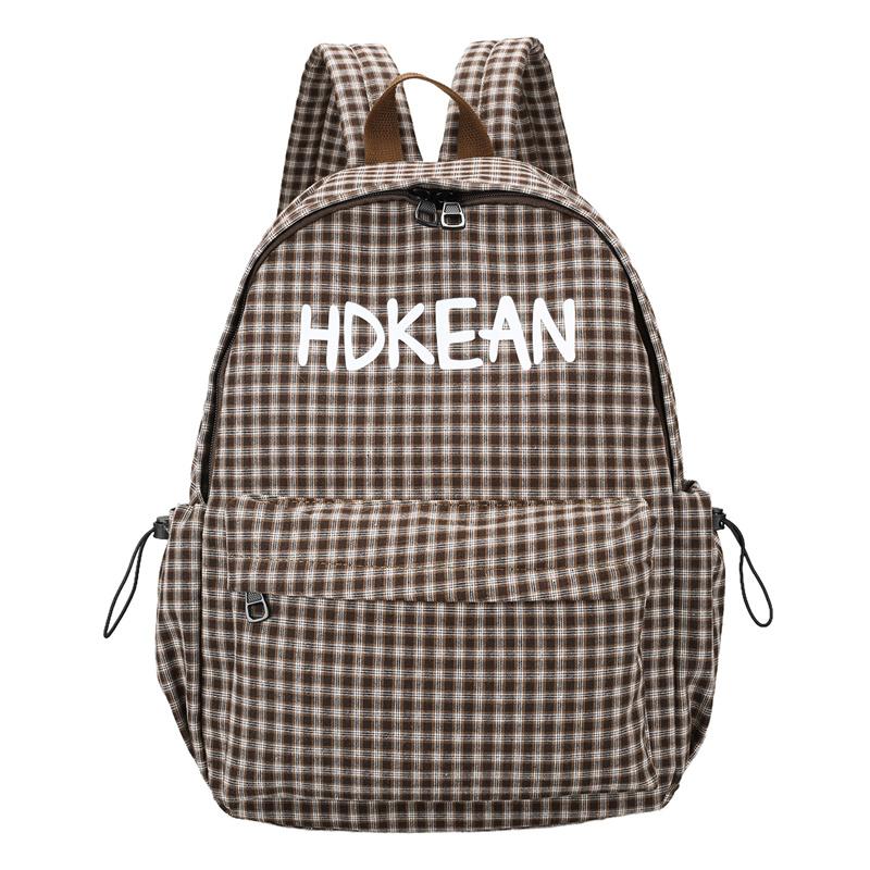 Junior School Bag Women's Check Backpack College Style Travel Backpack