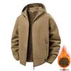 Men's Double-Sided Extra Thick Fleece Jacket with Hood - Warm Casual Top for Autumn and Winter