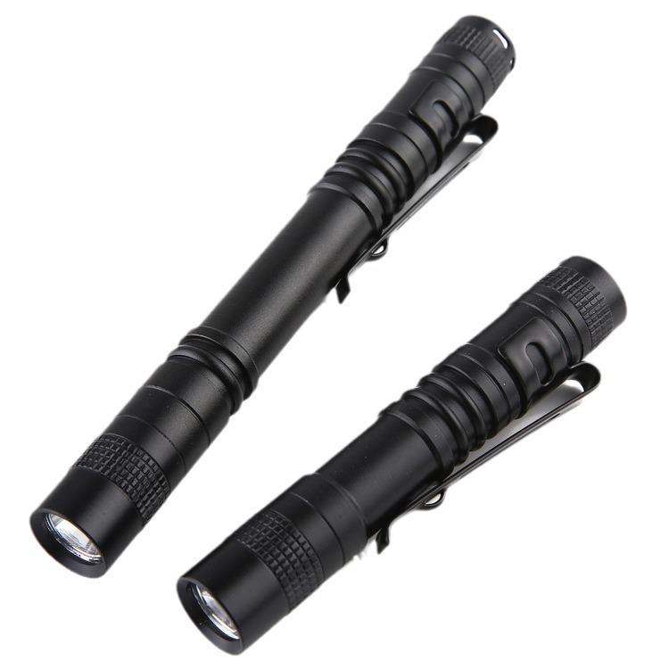 Mini Pen-Shaped Aluminum Alloy Flashlight No. 7 - Waterproof, with Pen Clip, AAA-Compatible