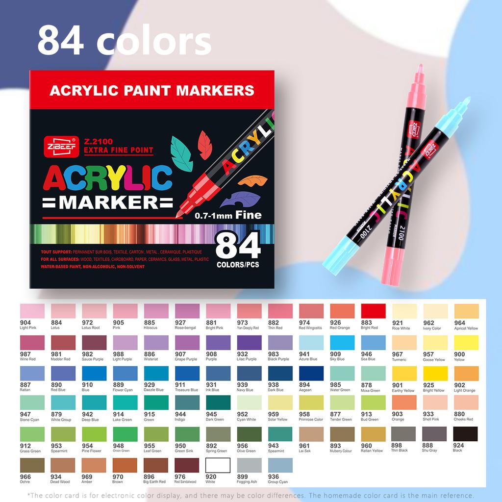 36-168 Colors Acrylic Paint Pen Markers Acrylic 0.7mm Tip Paint Markers Set for Wood Rock Painting Canvas Gift DIY Crafts Art