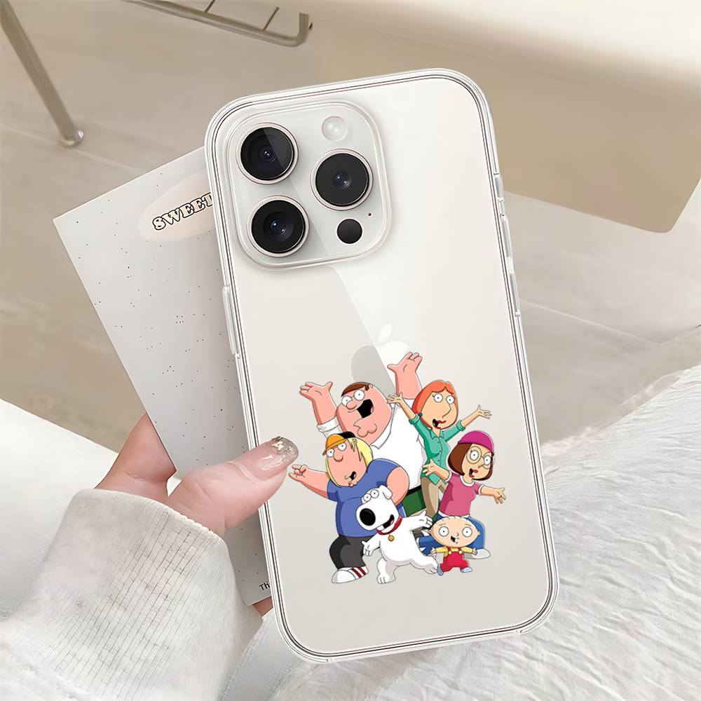 Family-G-Guys Phone Case For Iphone17 16 15 11 13 14 Pro Max 7 8 Plus X Xr Xs Max Se2020 12mini Transparent Cov