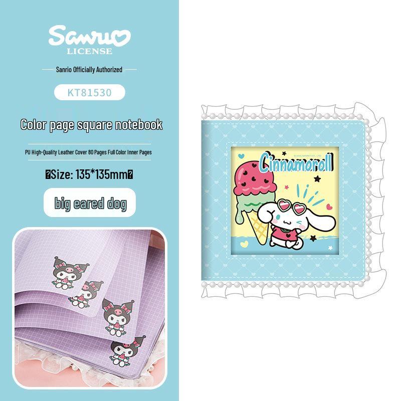 Sanrio Cartoon Notebook - 80 Sheets, Cute Designs featuring Pochacco, Kuromi, Hello Kitty
