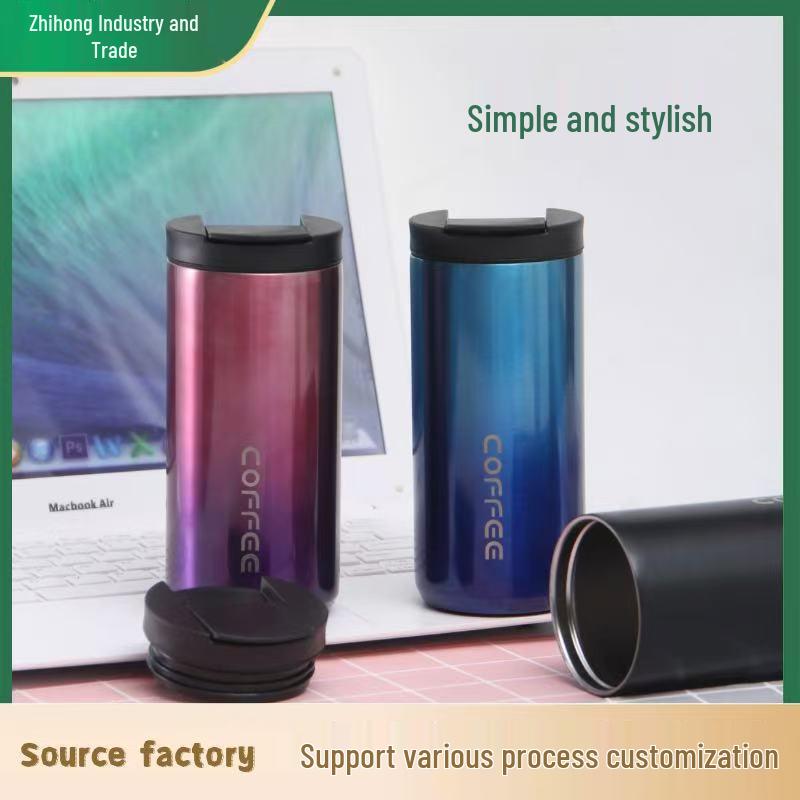 304 Stainless Steel Portable Thermos Coffee Cup - Simple & Creative Design for Couples