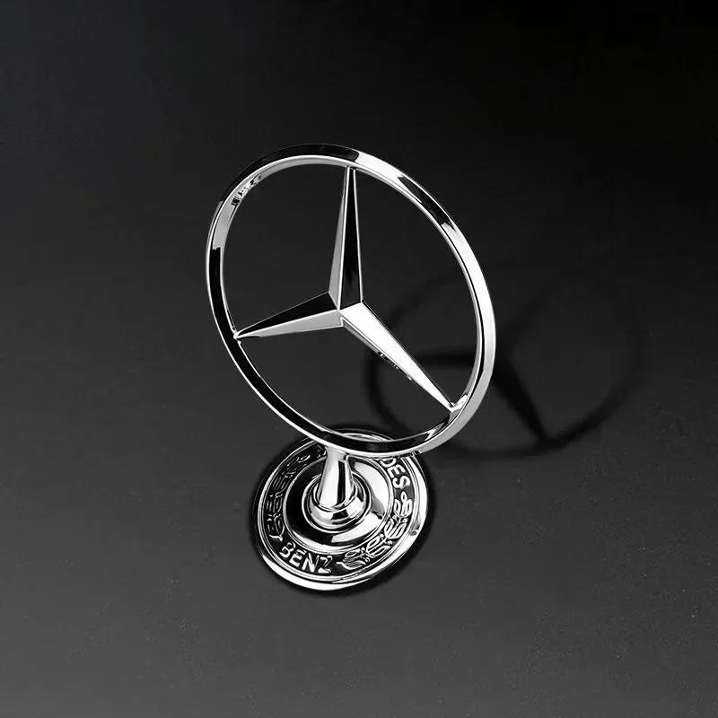 44MM Chrome Car Star Hood Badge Front Emblem Logo for Mercedes Benz C E S Class W204 W205 W212 W213 W211 W220 W222 W223 FA1