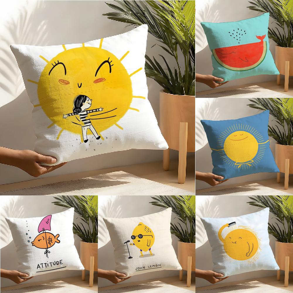 Linen Cushion Covers For Decorative Sofa Home Pillows Case Car Chair Pillows Cases Cartoon Fun Pillow Patterns For Toddlers