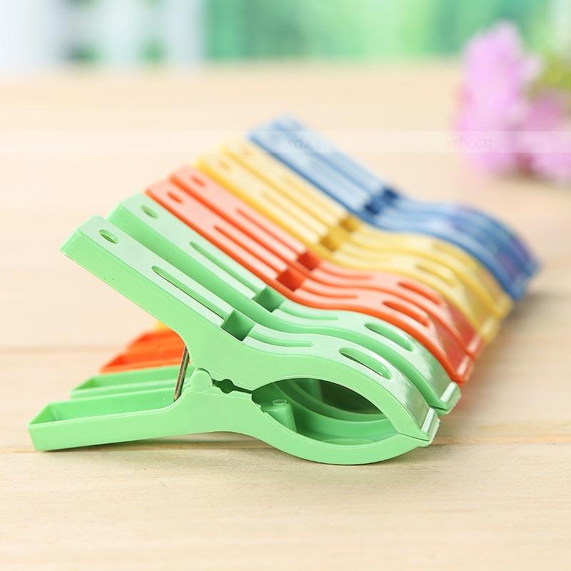 8pcs/set Large Plastic Clothes Pins, Windproof Hanger Clips, Beach Towel Clothes Pins, Spring Clamp, Clothespin